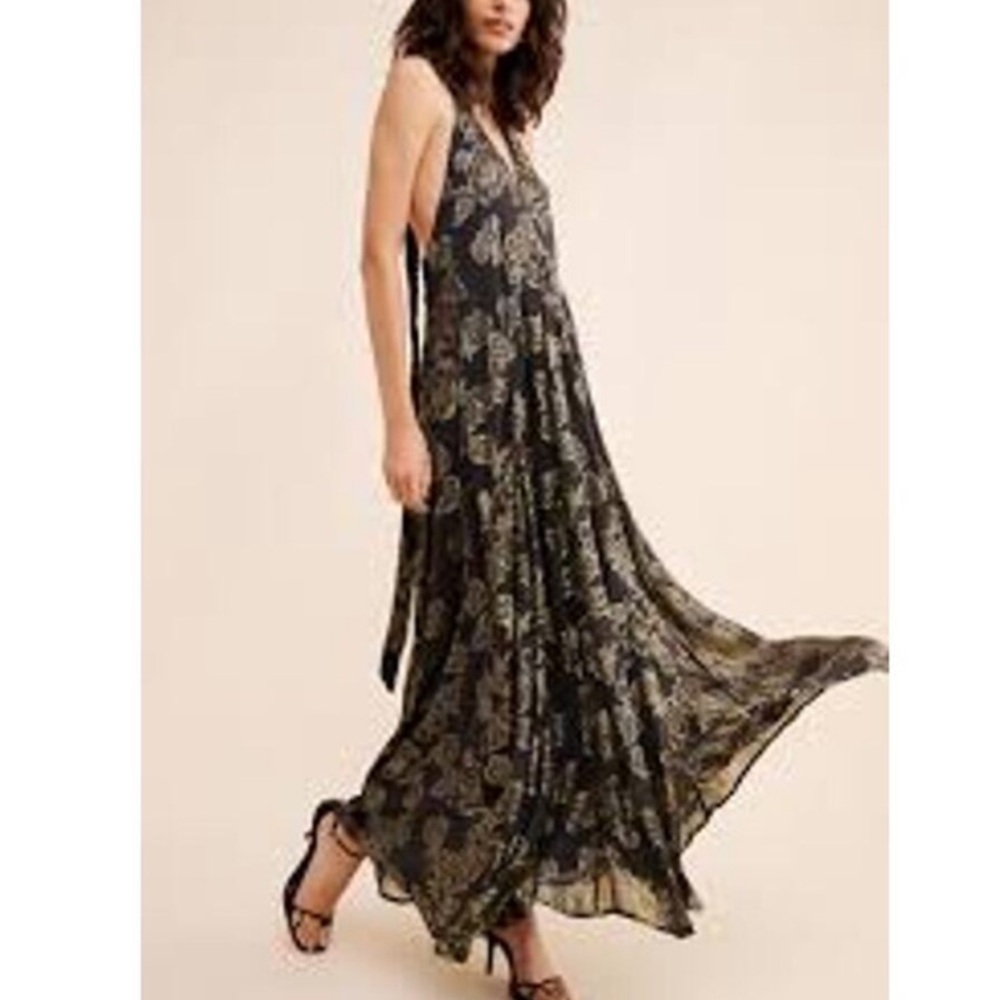 Free People Black Paisley Maxi Dress